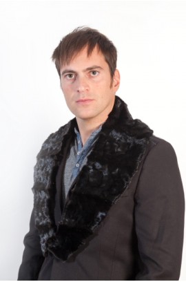 Black mink fur collar for men 